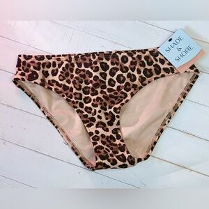 Shade & Shore Low Rise Full Seat Leopard Bikini Bottom Size Small NWT